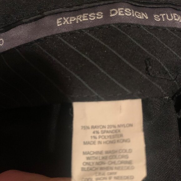 VTG Express pinstripe Trousers Pants Wide Leg 8 Y2K Office Vixen Corpcore - Picture 13 of 13